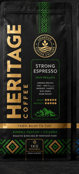 Heritage Coffee Strong Espresso, 100% Robusta, torba 1 kg
